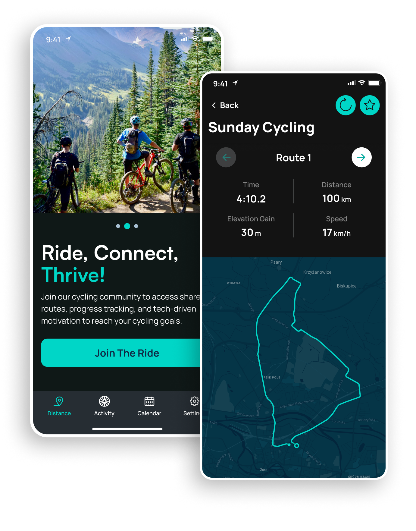 Cycling App Mockup Z Bez Kółka